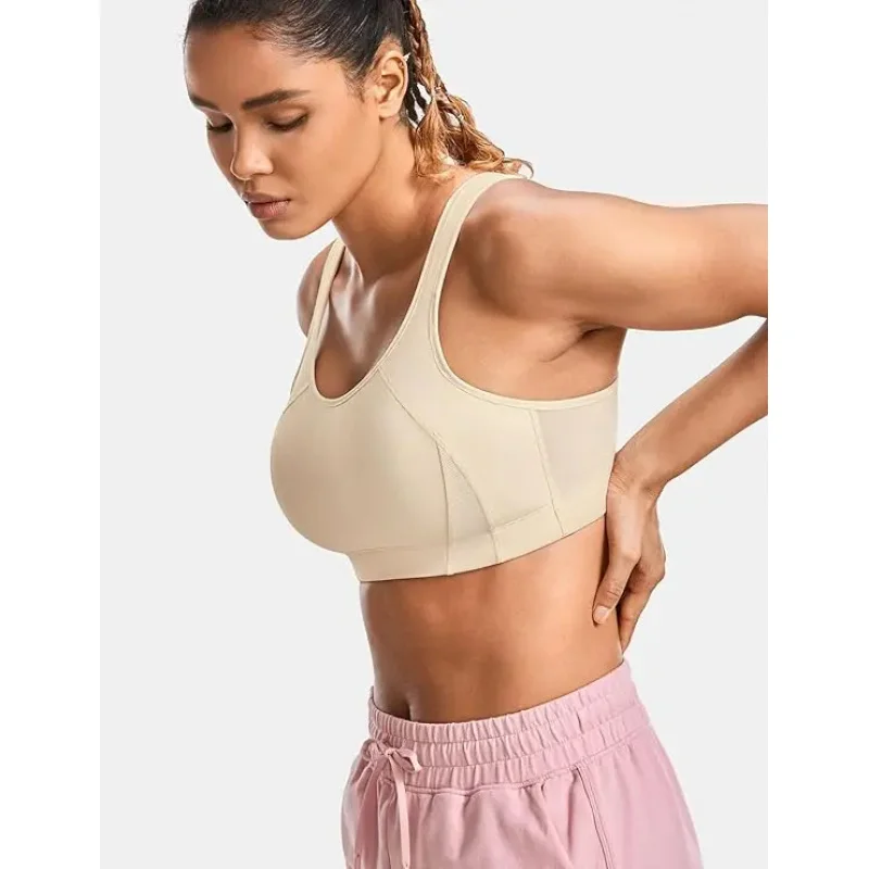 Bounce Control Plus Size Sports Bras for Women High Support Double Back Hooks Full Coverage Padded Wireless Bra