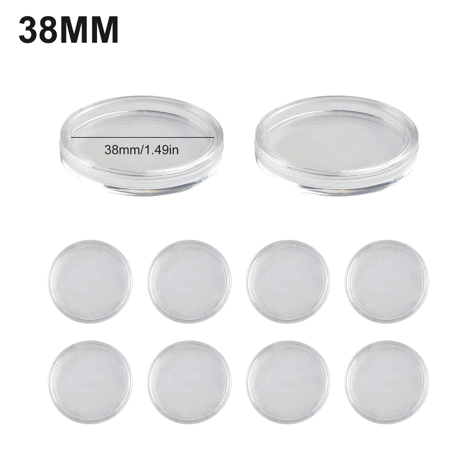 10Pcs 38/50mm Transparent Plastic Coin Holder Capsules Storage Box Display Cases Coin Organizer Collectibles Coin Holders Box