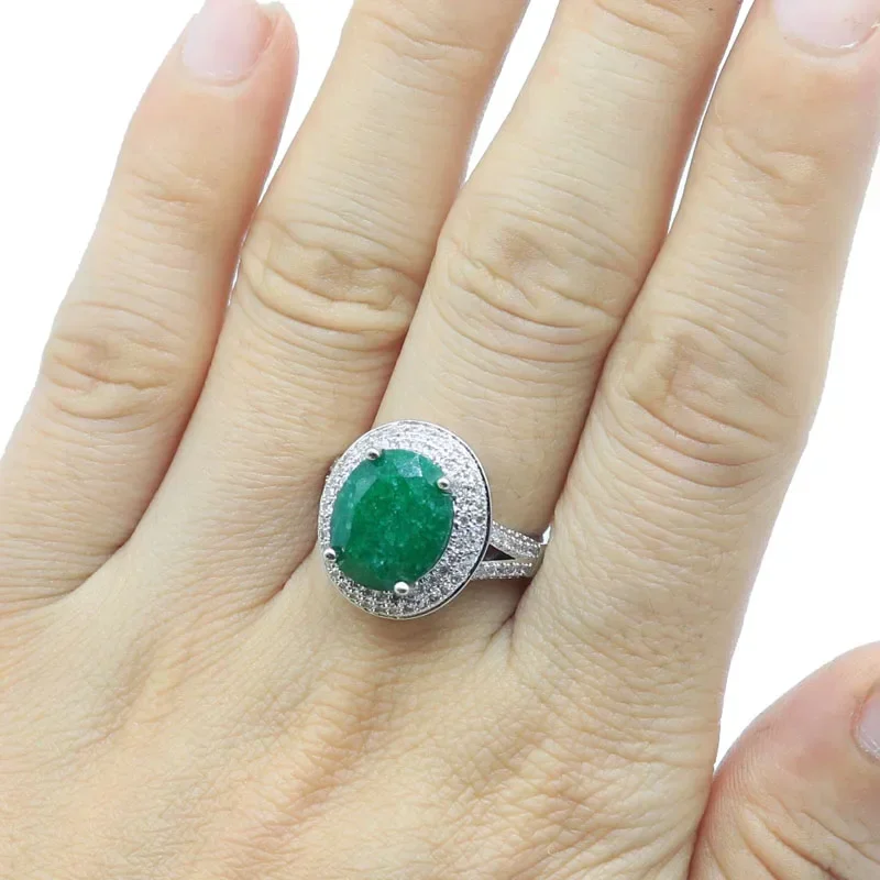 

6g Customized 925 SOLID STERLING SILVER Rings Anniversary Real Green Emerald Real Red Ruby CZ Many Sizes