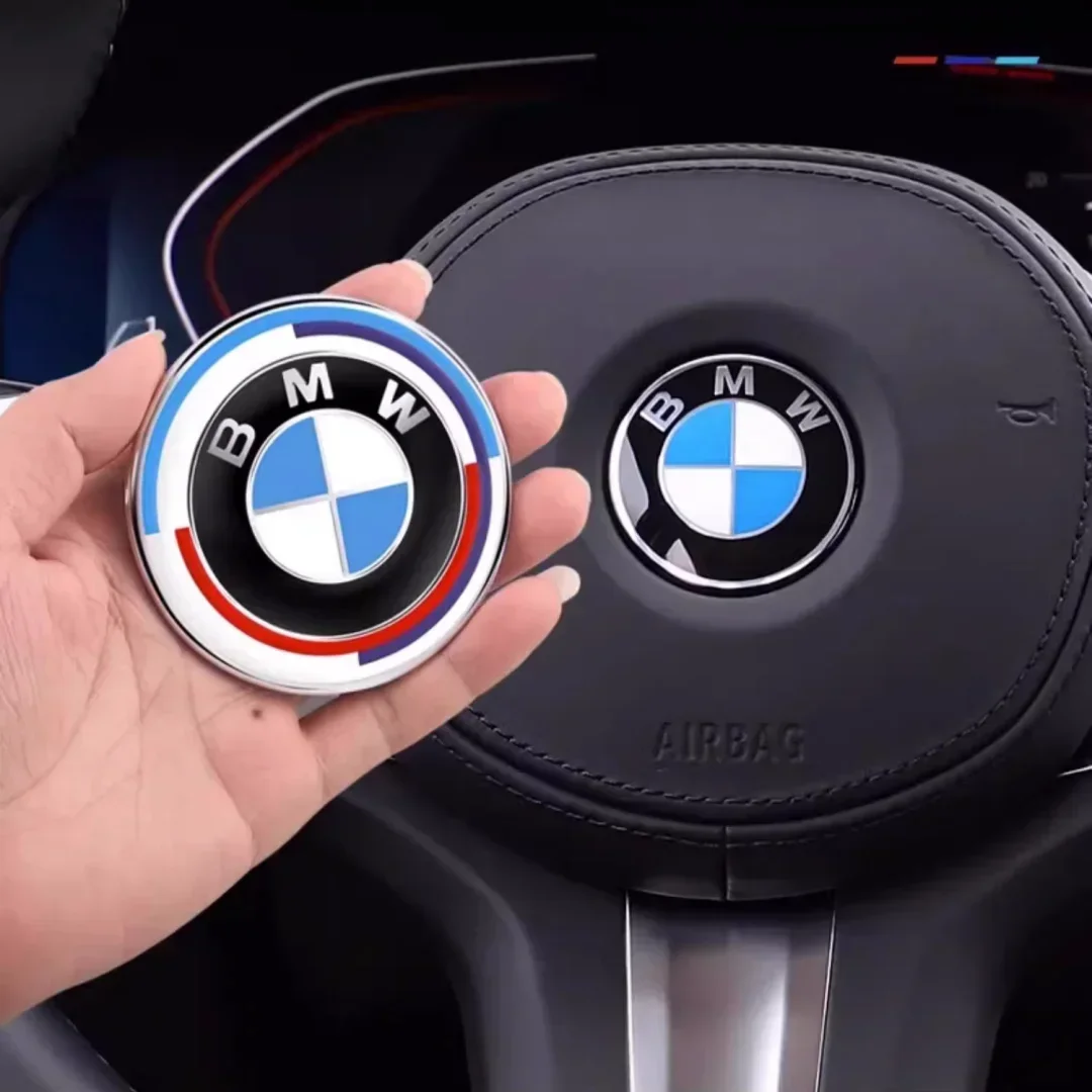 Autocollant emblème de volant de voiture, 46mm, pour toutes les séries BMW E36 E46 E53 E90 E60 E61 E93 E87 X1 X3 X5 X6 F30 F20 F10, 1 pièce