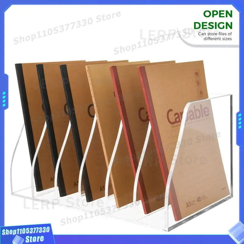 Transparent Acrylic Magazine File Holder Office Desk Organizer Clear Document Storage Rack for A4 Papers Wholesale Custom OEM