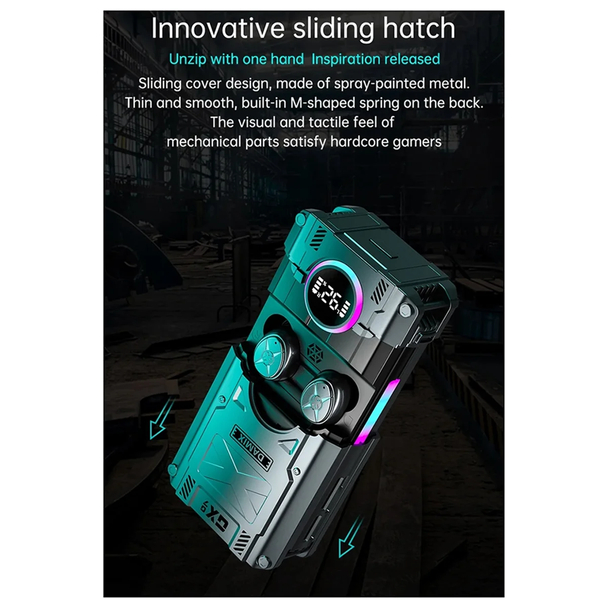 Popular New DX-07 TWS Bluetooth Headset Noise Reduction Wireless Mechanical Style Headset HD Call Headset with Microphone