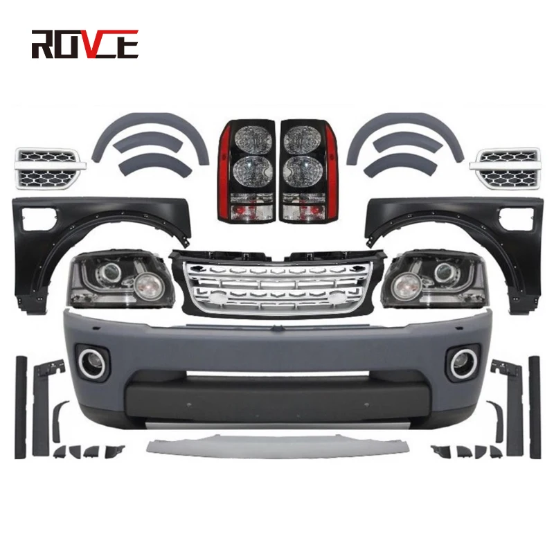 

Hot Selling Car Body Kit Front Bumper Headlamps And Rear Lamps For Land Rover Discovery 3 To Discovery 4 2009-2014 L319