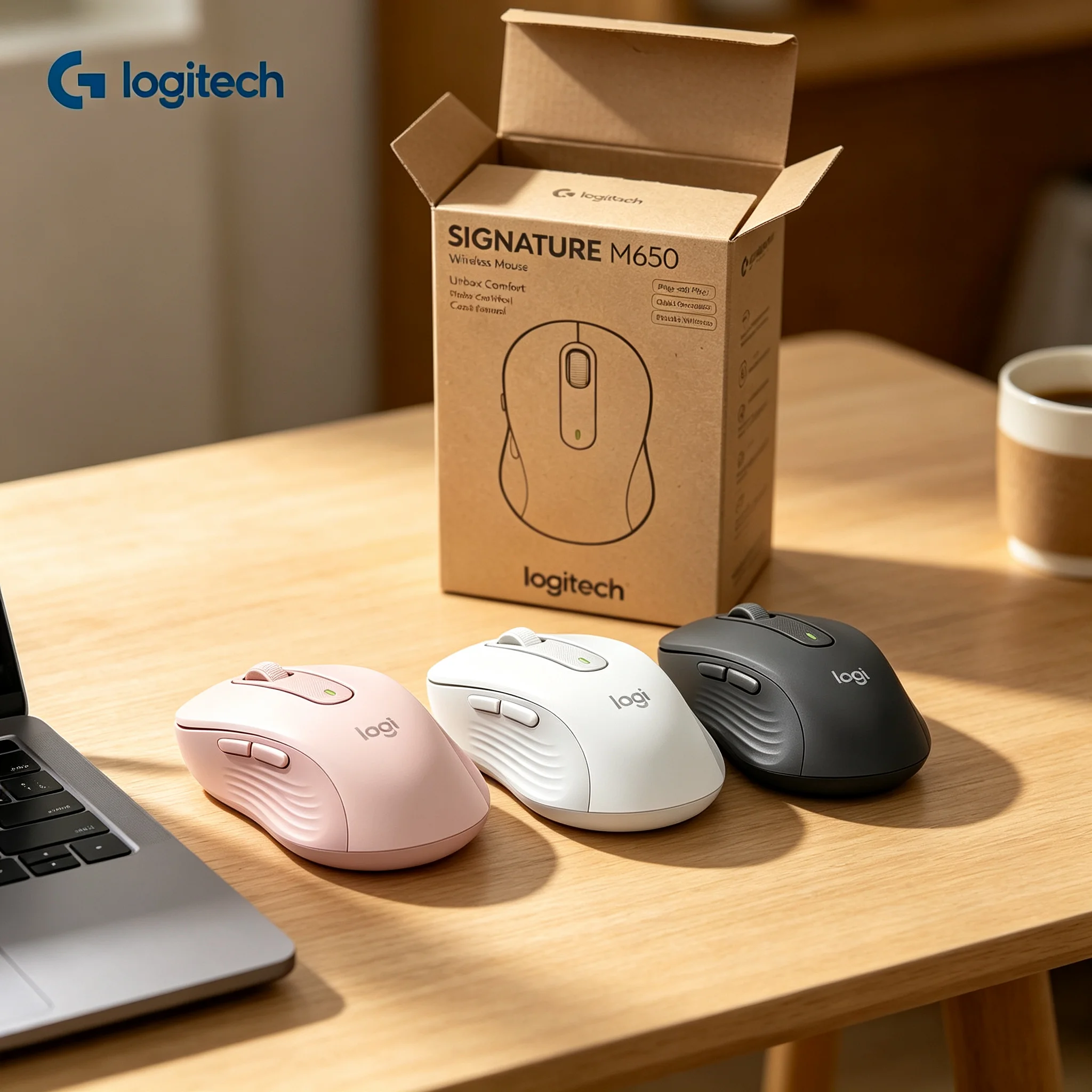 Logitech Signature M650 Wireless Mice Multi‑Device Switch Ergonomic Design For Home & Office