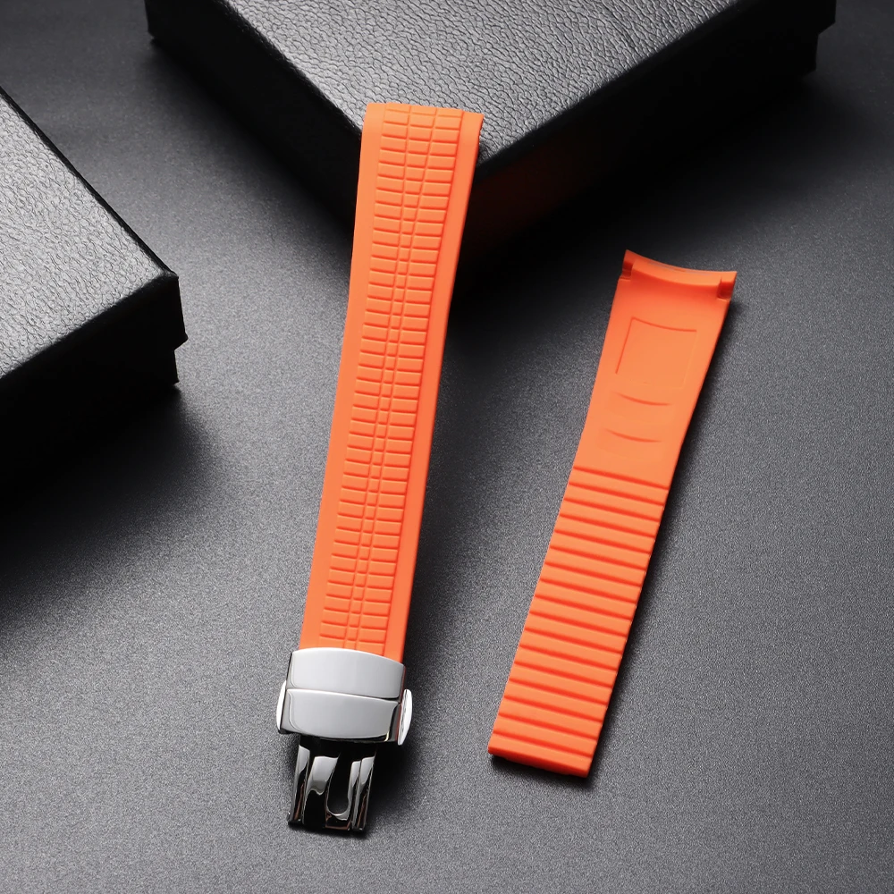 21 mm Uhrenarmband für Patek Philippe Aquanaut Serie 5164/5167, wasserdichtes, staubdichtes Gummi-Armband, Silikonarmband, SteelClasp