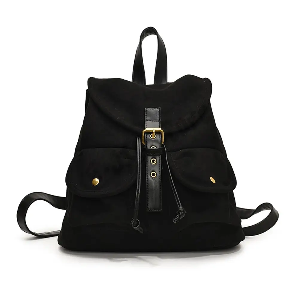 حقيبة ظهر نسائية من جلد الغزال بحزام قابل للتعديل مع جيوب متعددة وحقيبة ظهر صغيرة كبيرة وحقيبة تسوق للسفر