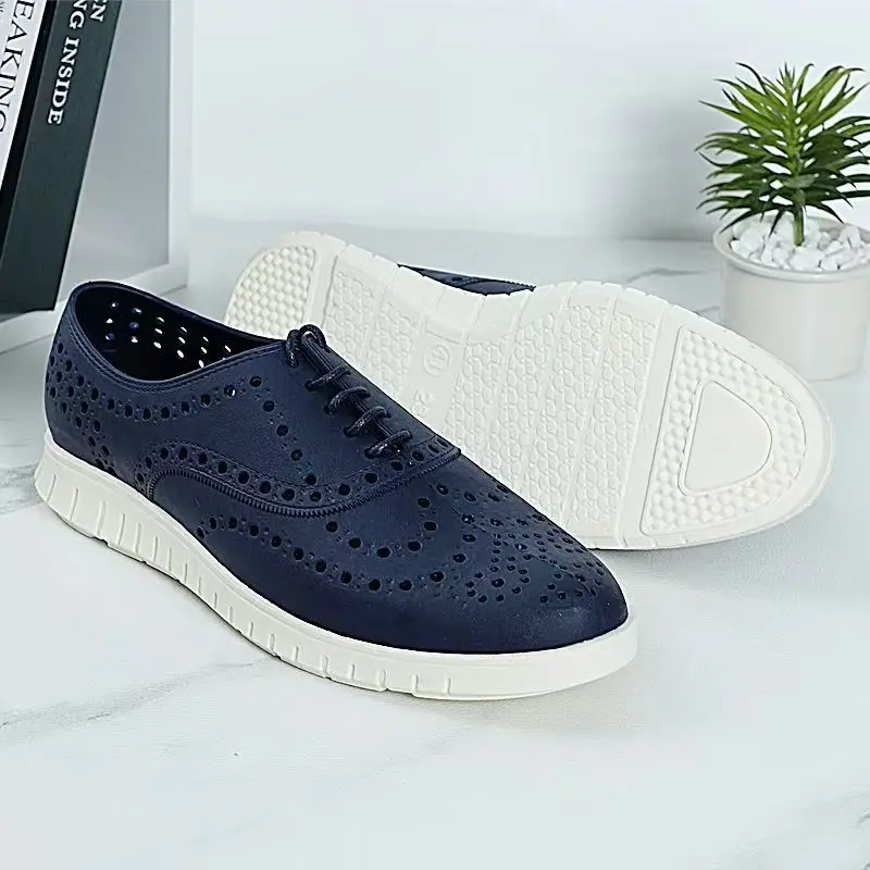 Man\'s Summer New Baotou Hollow Out Sandals Soft Sole Non-Slip Anti Odor Lace Up Waterproof Casual Board Shoes Wading Shoes