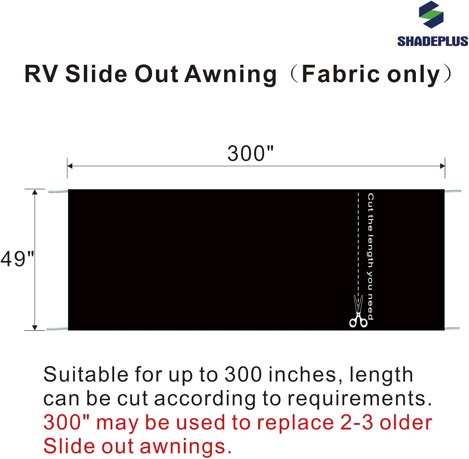 Universal RV Slide Out Awning Fabric Replacement - 49