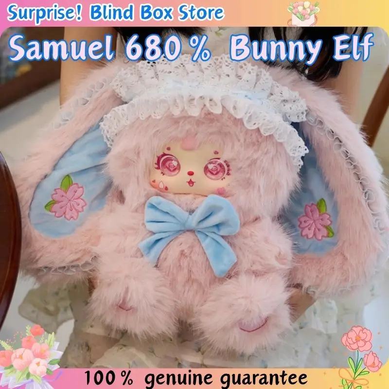 

New Samuel 680% Bunny Elf Series Plush Vinyl Blind Box Mystery Box Trendy Desktop Ornament Sweet Walk Cute Girl Birthday Gift