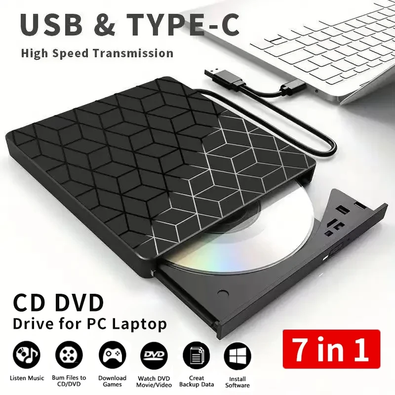 7 In 1 External Dvd… - image