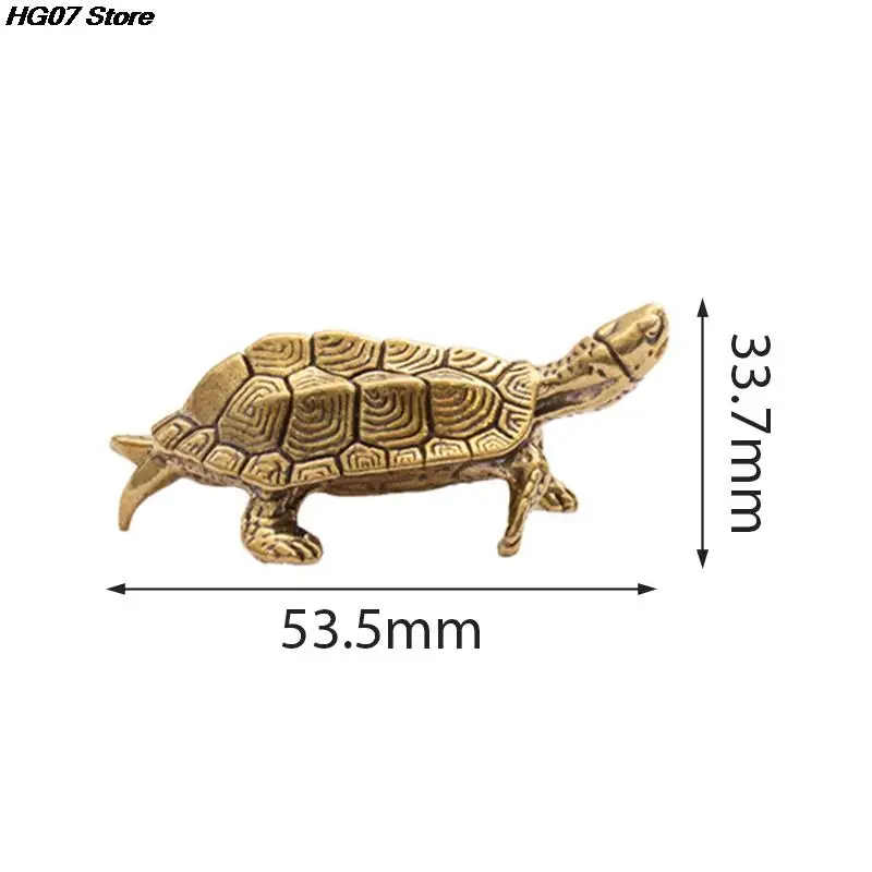 1PC Retro Brass Tortoise Statue Desktop Ornaments Solid Copper Turtle Figurines Decorative Simulation Ornament