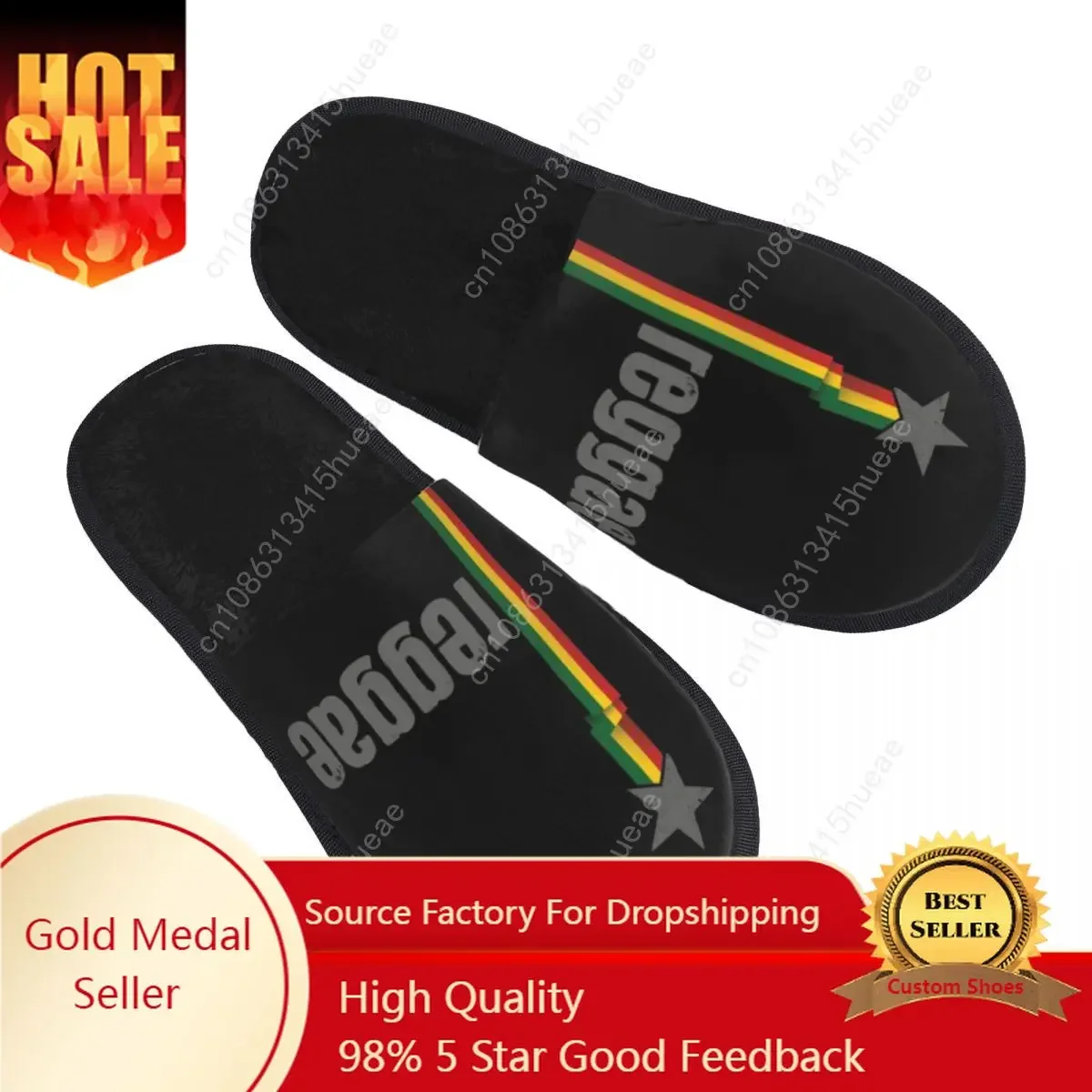 Rasta Colors Reggae With Star House Slippers Women Soft Memory Foam Jamaican Pride Slip On Spa Slipper Shoes