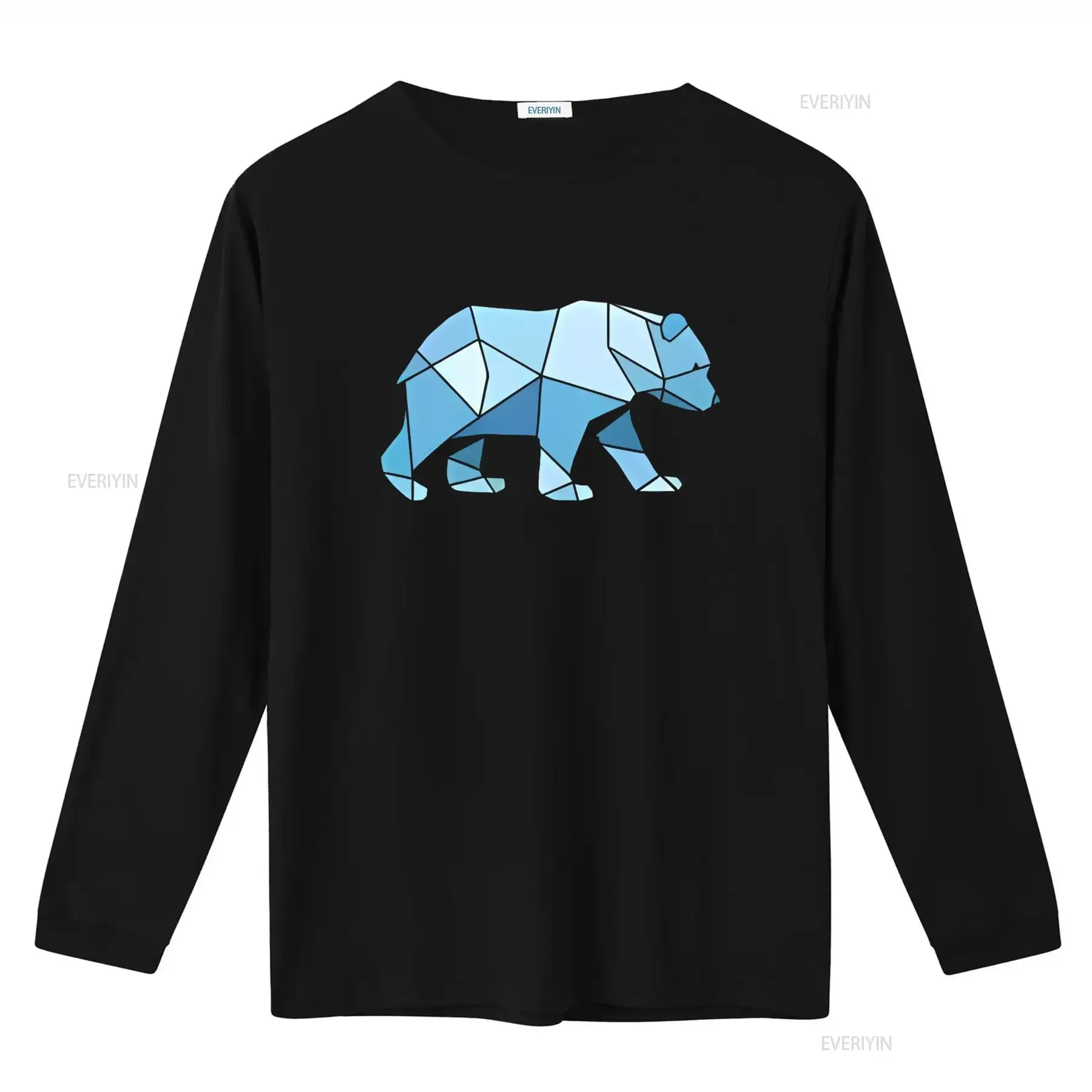 Mens Vintage T Shirt Polygon Bear Outdoor Fashion Animal Hiking  vintage Washed Casual Stretched homme Versatile
