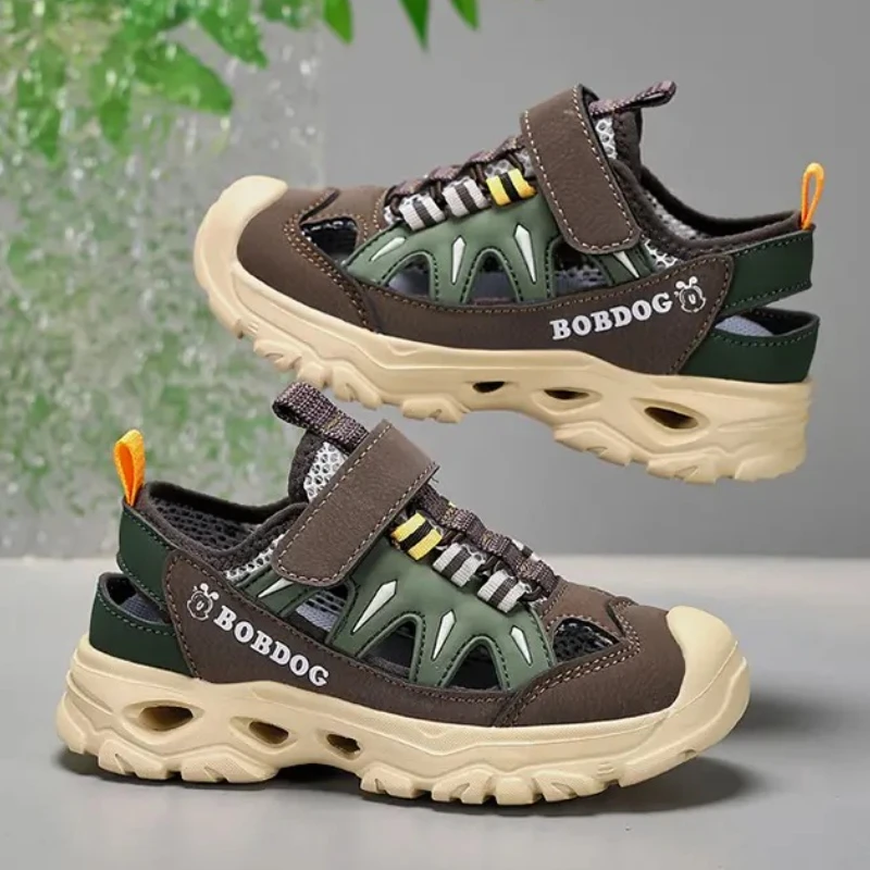 

New Parent-child Large-sized Comfortable Soft-soled Summer Single-net High-quality Flat Heel Velcro Casual Sports Shoes