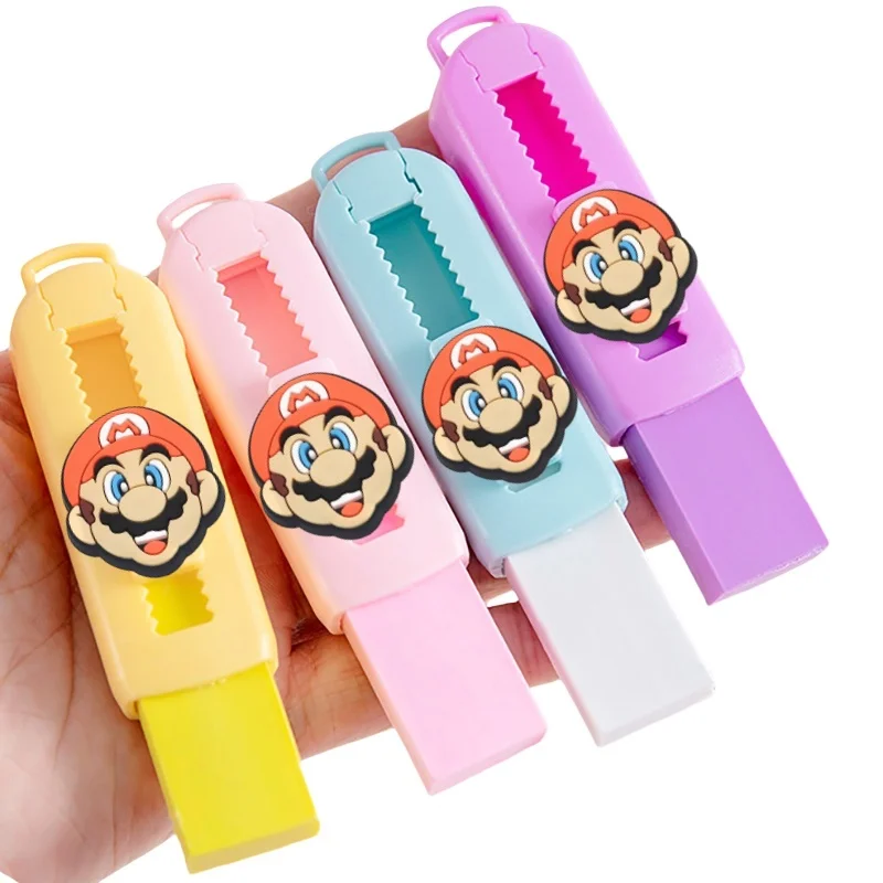Super Mario Bros Push Pull резиновый ластик канцелярские принадлежности для учебы Kawaii Luigi Yoshi Donkey Kong гриб школьные принадлежности новые подарки для детей