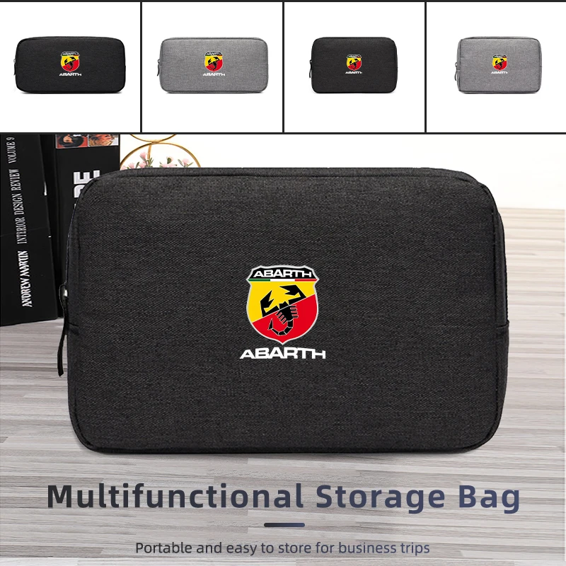 Car Digital Organizer Charging Cable Treasure Tools Storage Bag For FIAT 500 Grande Punto UNO Tipo Stilo Astra Bravo Panda Freem