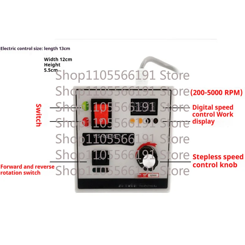220V DC Brushless Servo Motor with Controller Speed Adjustable High Power Woodworking Machinery Lathe Belt Machine 600W/800W
