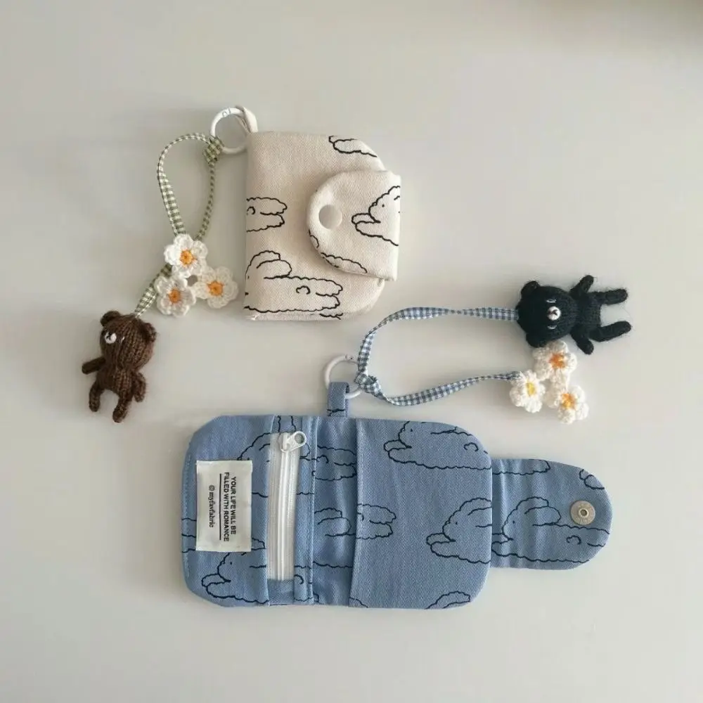 New Cute Student Coin Purse Portable Korean Wallet Card Holder Fashion Canvas Small Storage Bag
