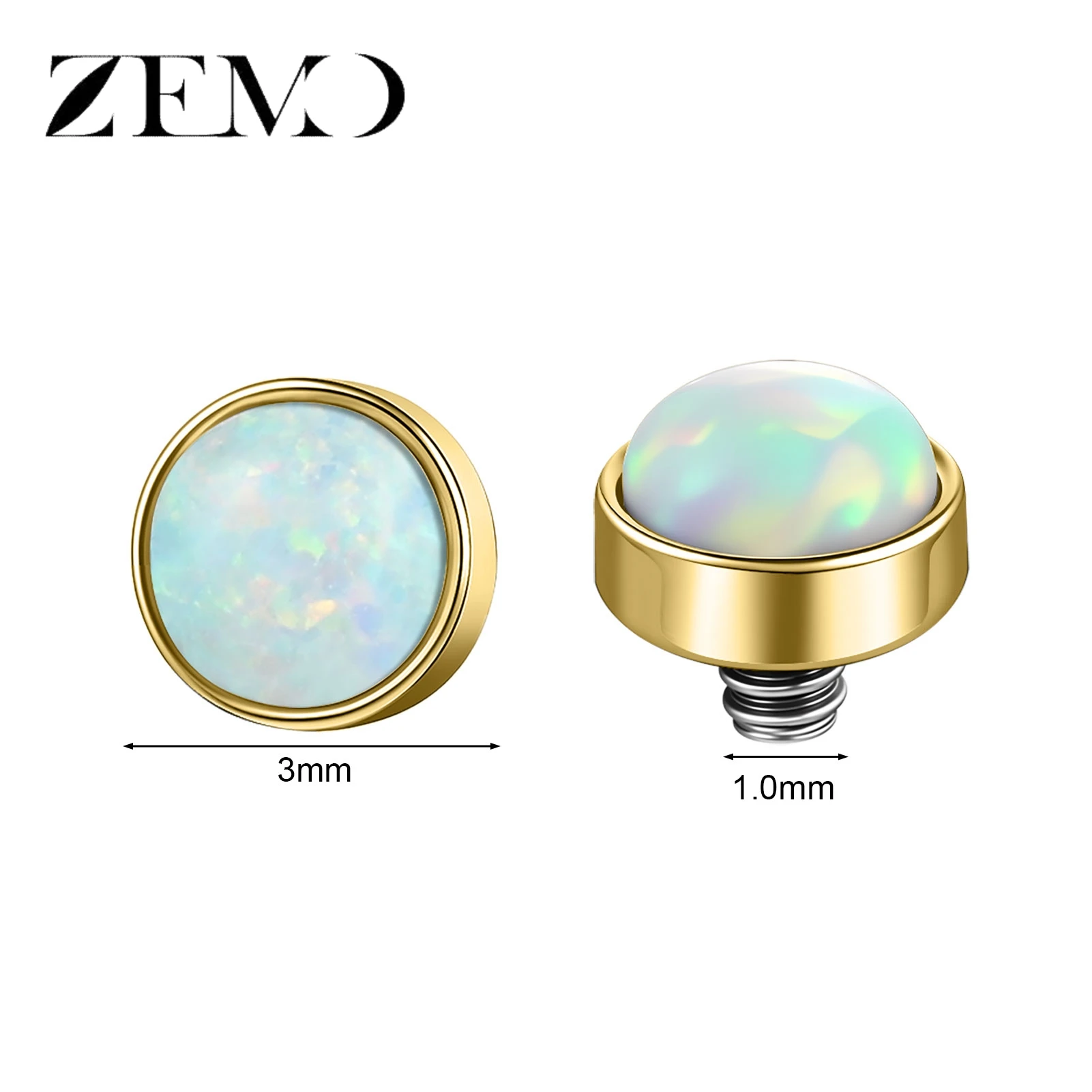 Stainless Steel Dermal Anchor Top with CZ Crystal