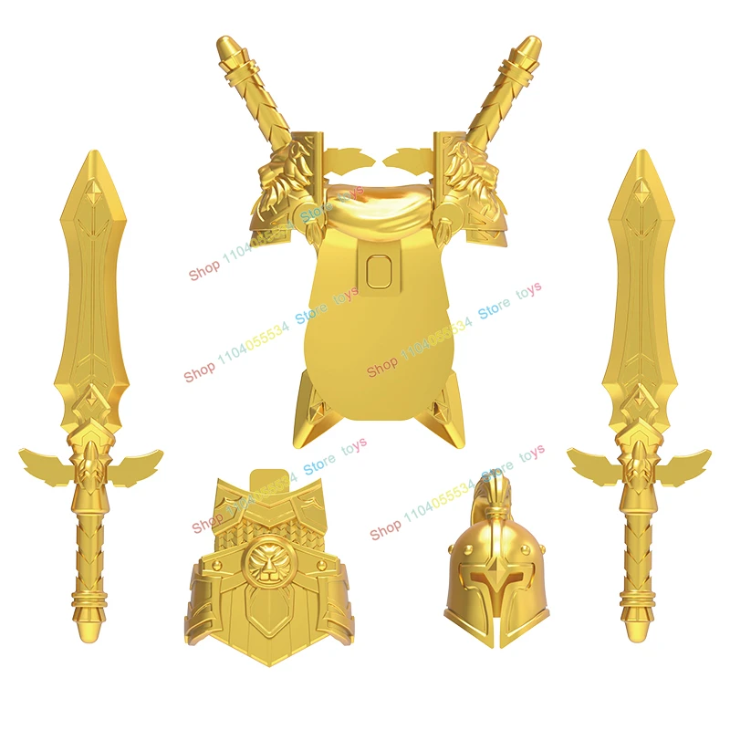 

Medieval Stormwind Alliance soldiers Golden Knights Action Figures DT017 Building Blocks Heavy Armored Weapons Kids Toys Gifts