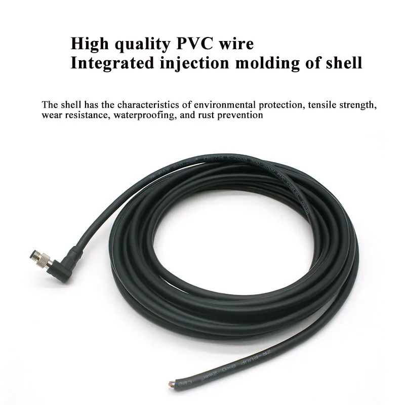M8 A-type Triggers IO Line Elbows 3/4/5/6/8 Pin Male Female Connector Cable A-code Encoder Sensor Power Wire f Industrial Camera