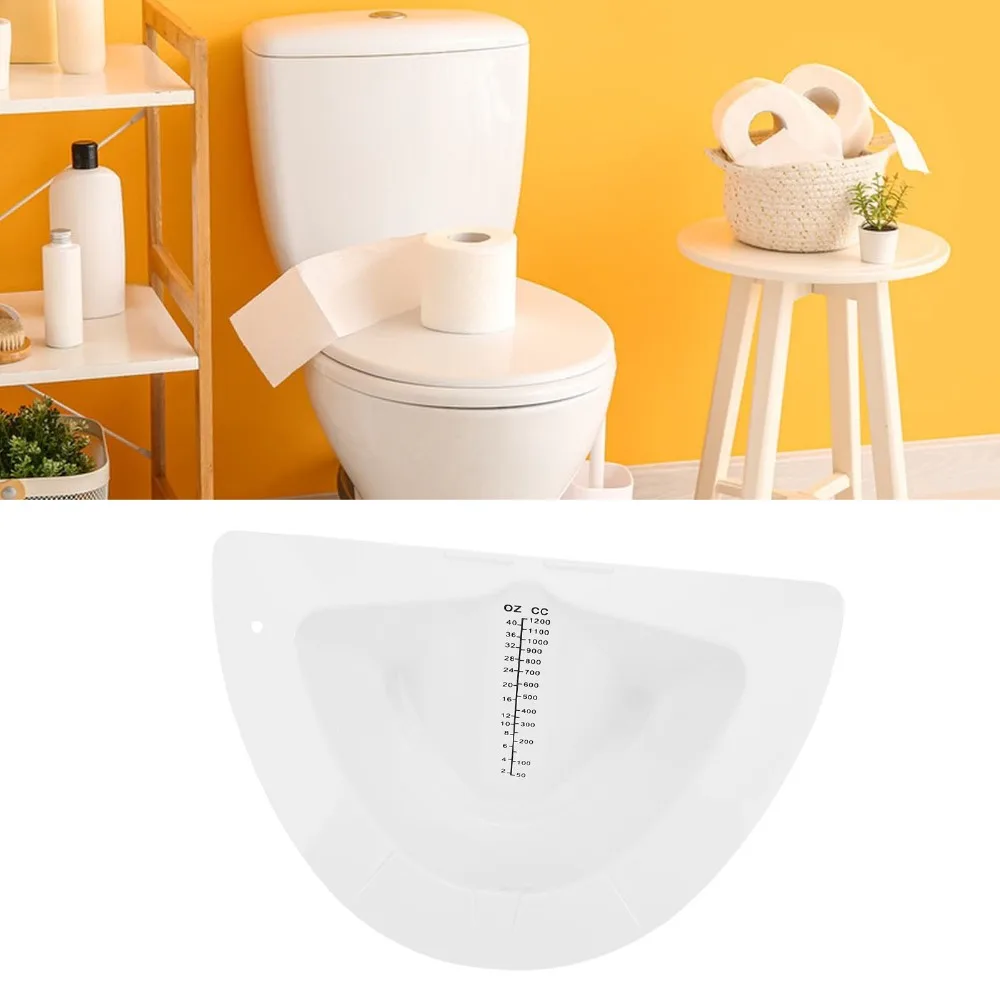 10Pcs Plastic Graduated Female Specimen Bedpan White 1200ml Scale Mark Urine Feces Sample Collector