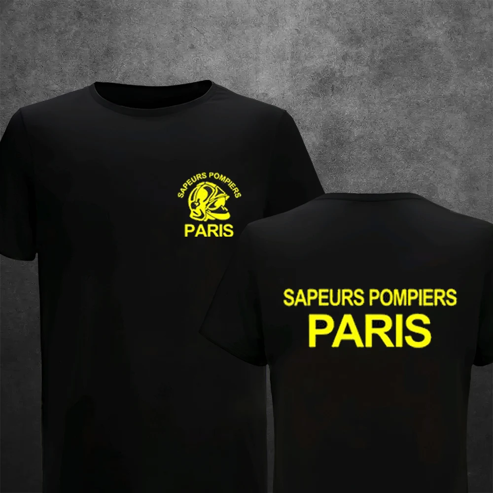 T shirt Man New Sapeurs Pompiers Paris France Firefighter Fire Department Brigad Summer Casual Printing Short Comfortable O-neck