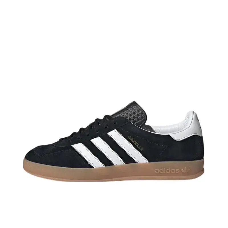 Adidas Gazelle Indoor T-Head Shoes Women and Men Purple and White Low Top Non-slip German Training Board Shoes IF1806