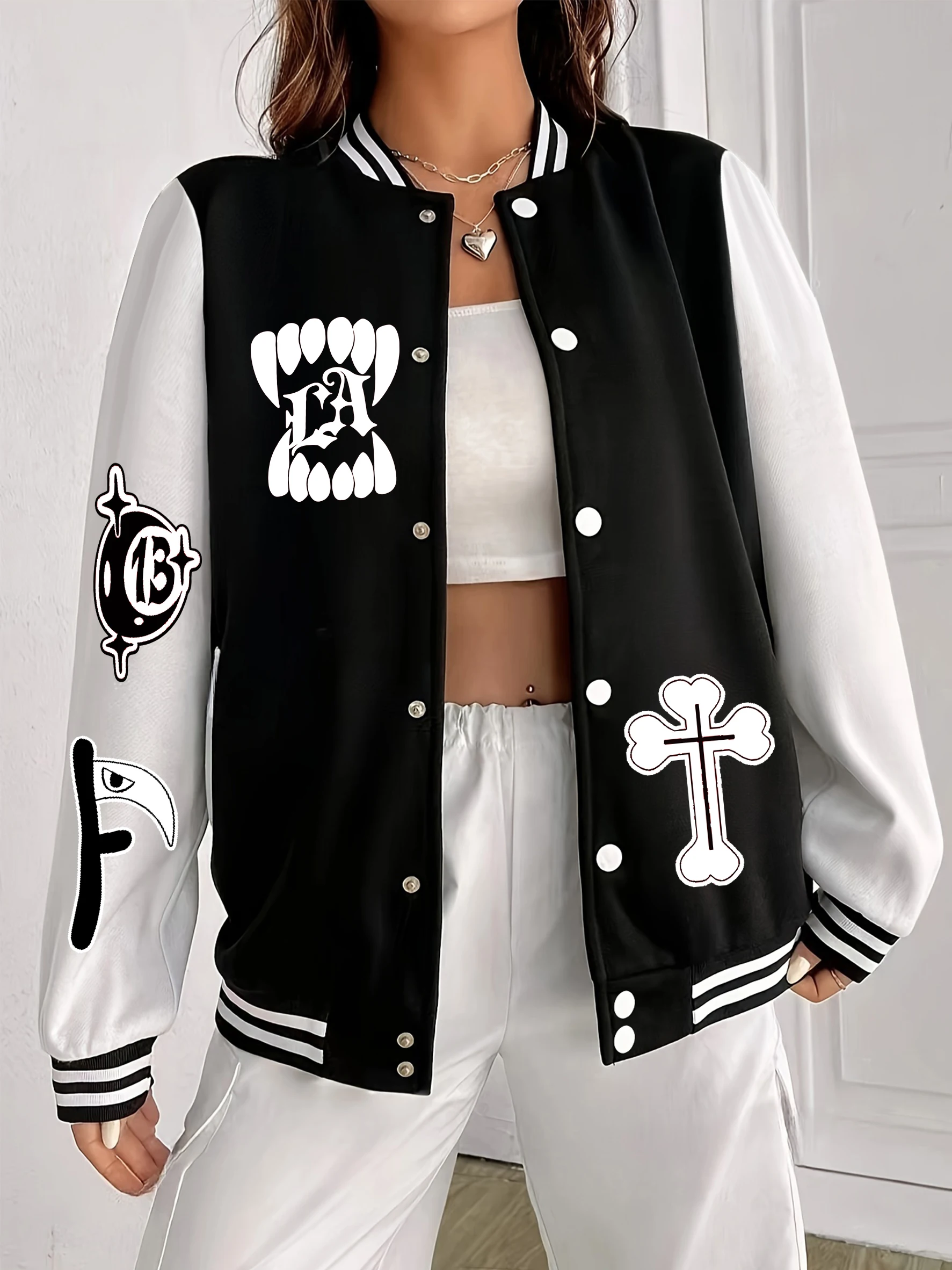 

США Growing Mouth And 13, дизайнерская бейсбольная форма, женская мягкая свободная майка, осенняя повседневная уличная одежда, флисовые женские куртки в стиле хип-хоп