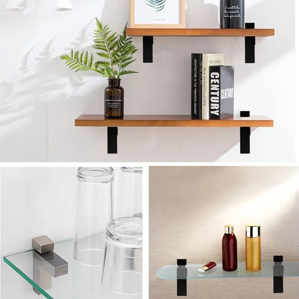 Zinc Alloy Furniture Accessories Bracket Wall Mount Glass Shelf Holder Glass Door Clamp Frameless Brackets Cabinet Door clip