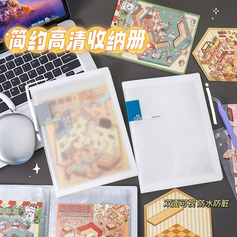 Amante della carta A4 A5 Adesivi paesaggistici Raccoglitore File di cancelleria Album di archiviazione Carta Biglietto Collezione di maniche Libro trasparente 20/40 pezzi