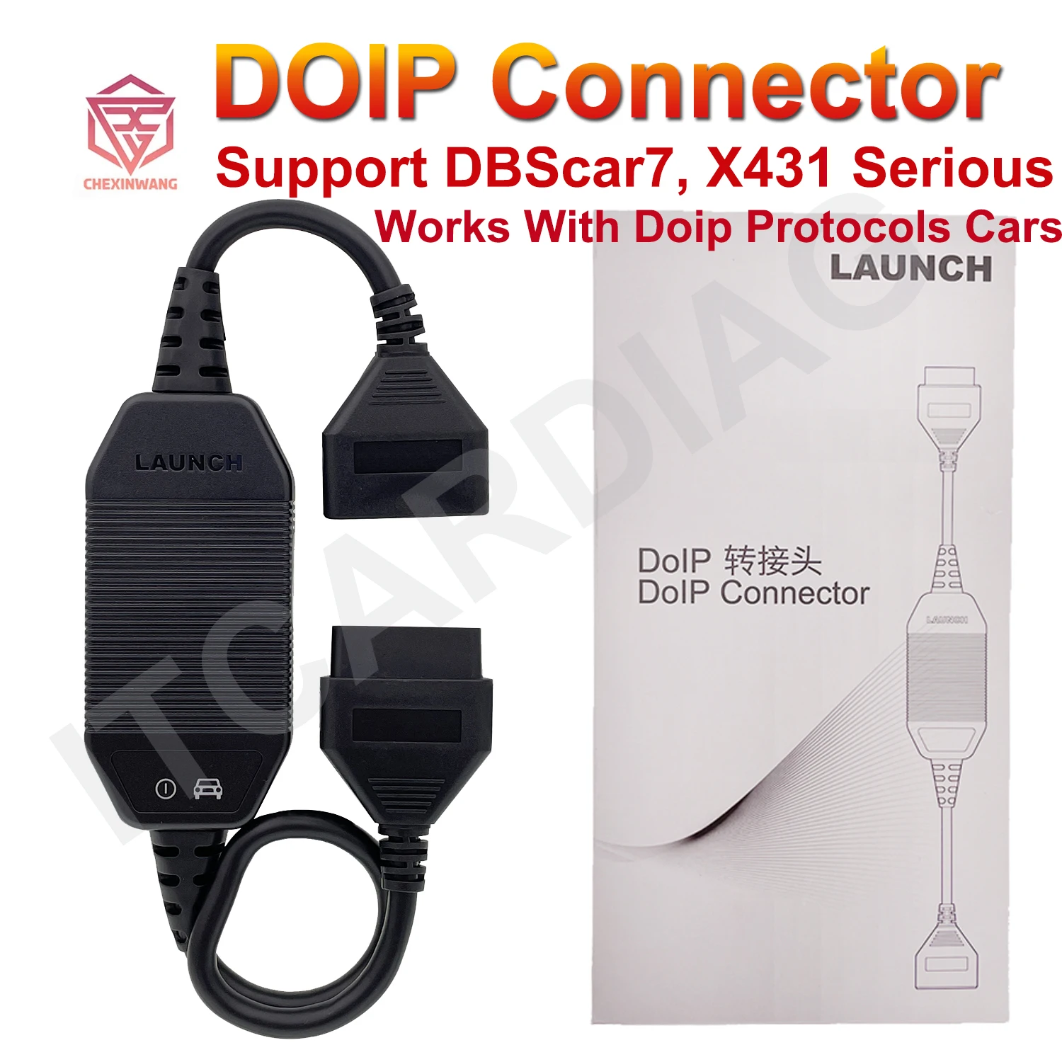 LAUNCH X431 DOIP Connector Code Reader 16pin DIOP Cable Adapter Car Diagnostic Scanner for X431 DOIP Serious DBScar 7 DBScar7