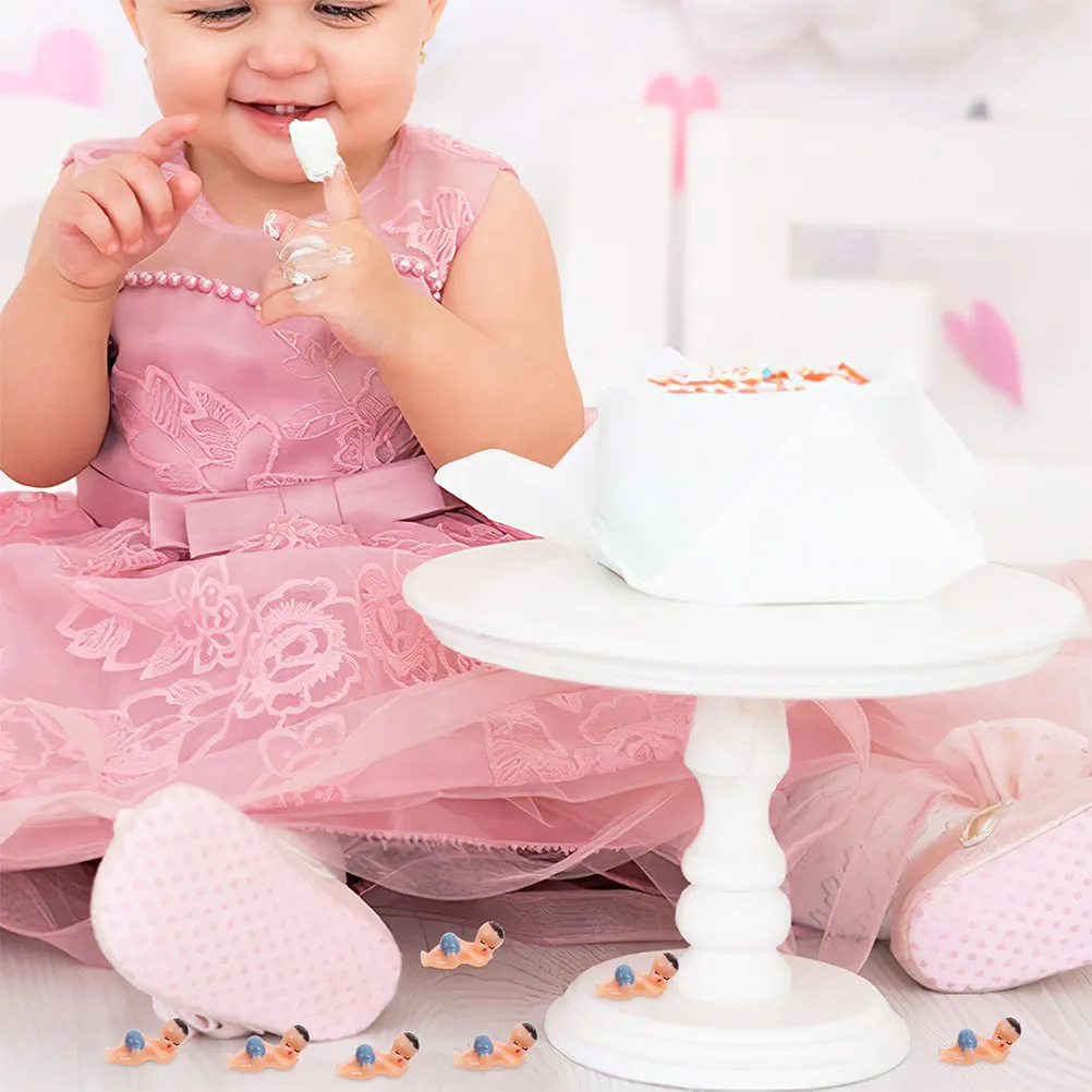 50Pcs Shower Sleeping Infant Decorations Adorable Plastic Babies Party Favors Small Baby Table Decor
