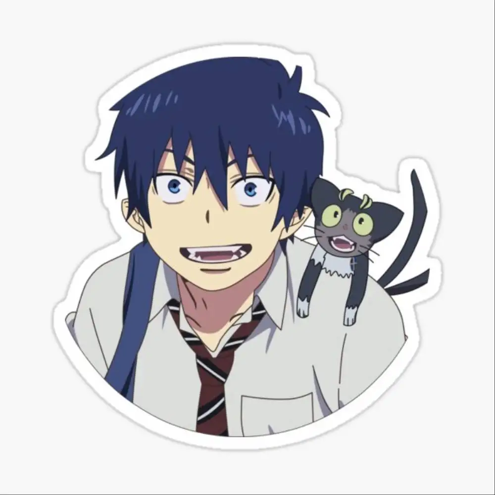 Blue Exorcist - Rin Okumura And Kuro Waterproof Stickers For Decorating Car Windows Motorcycles And Computers.
