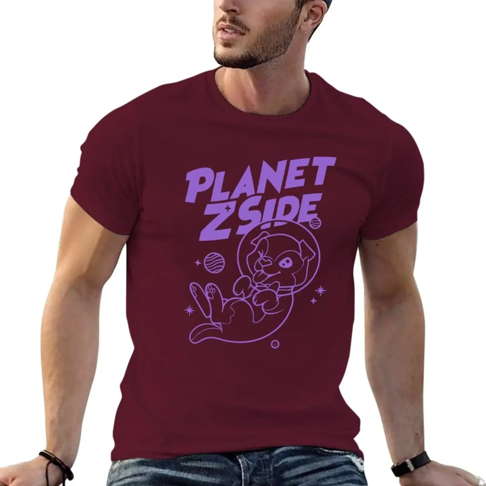 Funnys Tees Heavyweights Designer T Shirt Men Laurenzside Planet Z Side T-Shirt Men Clothing Harajuku Oversized Men Clothing