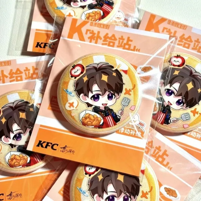 2 قطعة/الوحدة لطيف لعبة الكرتون الحب والمساحة العميقة شارة Caleb شيا Yizhou 58 مللي متر أنيمي بروش دبوس تأثيري شارة اكسسوارات للملابس #2