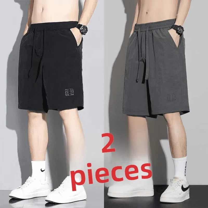 

Ice Silk Men's orts Summer 2025 New Sle Breathable Qui Dry Loose Fit Spor Pants mid Waist Straight Leg Casual Trousers