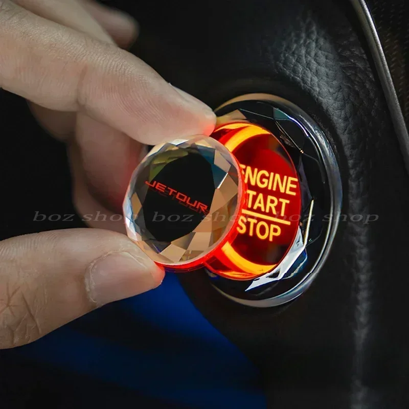 For Chery Jetour X70plus X90 Pro X95 Car One-click Start Button Decorative Sticker Crystal Protective Cover Auto Accessories