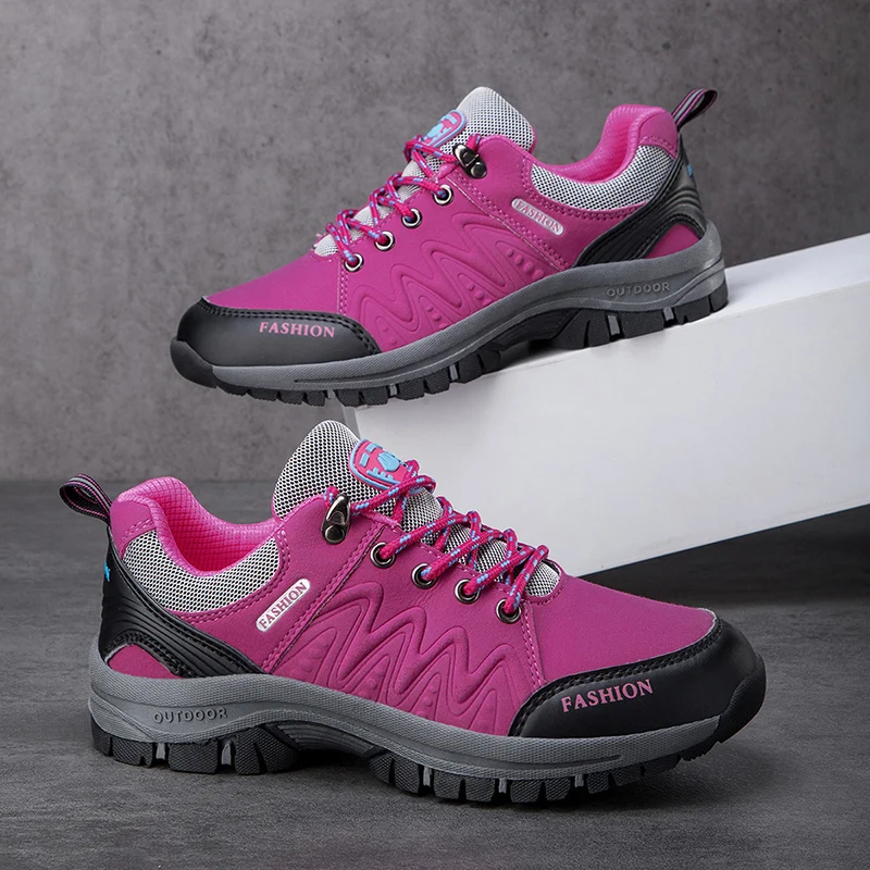 Zapatos de Montañismo para mujer, zapatillas antideslizantes para caminar, calzado deportivo sencillo y cómodo para correr, turismo al por mayor,