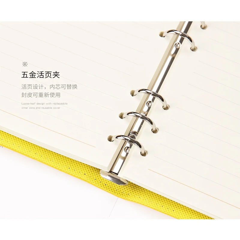 A6 130X185MM PU Leather Diary Notebook With Buckle