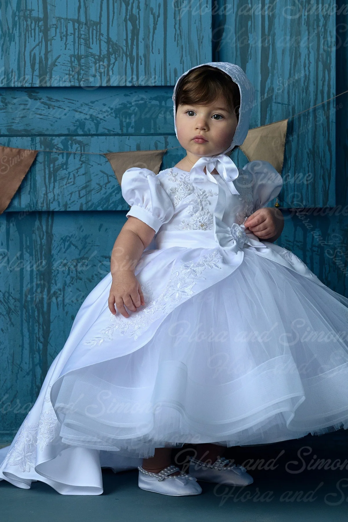 Customized Baby fluffy dress Bow beaded string Flower Girl Dress for Wedding Ceremonies Formal Receptions Holiday Parties