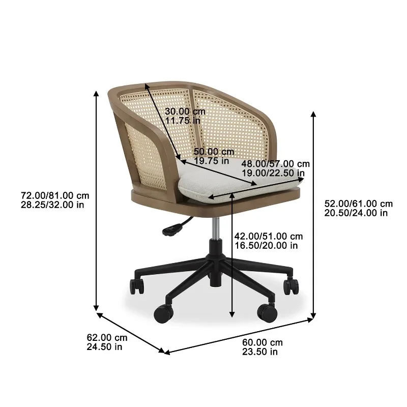 Springwood Desk Chair, Light Honey Finish，Comfort，Dacron and high-density foam ，