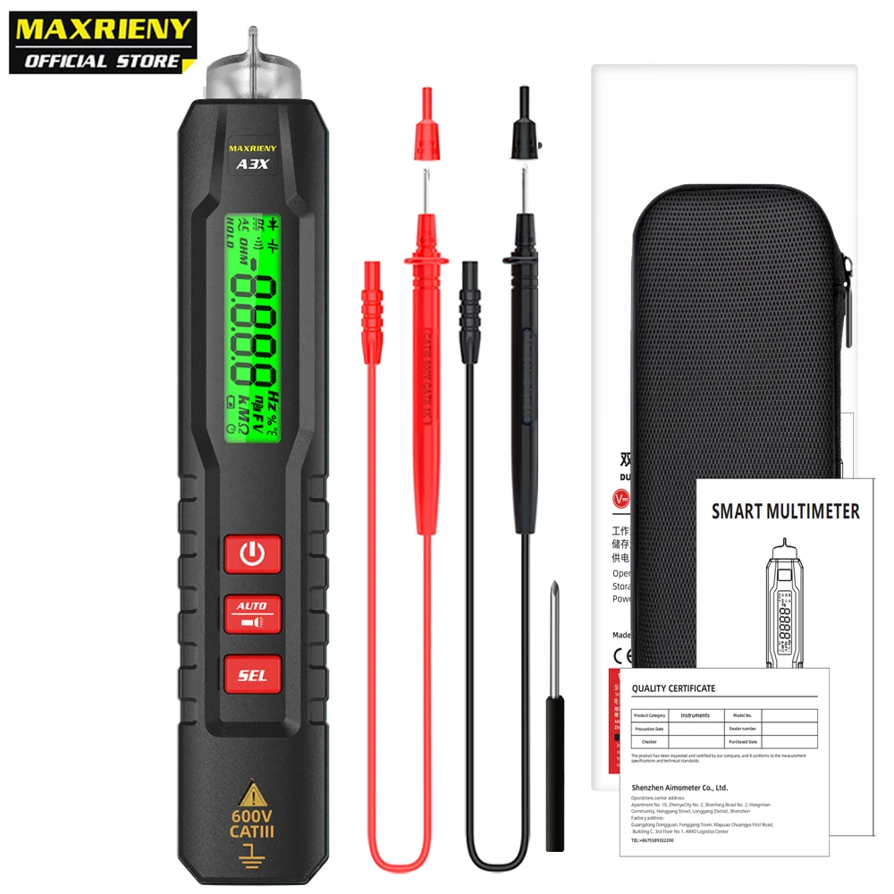 medidor de voltagem digital, sem contato Live Wire Test, Multímetro eletricista, Indicador Caneta Elétrica, DC, AC ,Breakpoint,detector de tensão