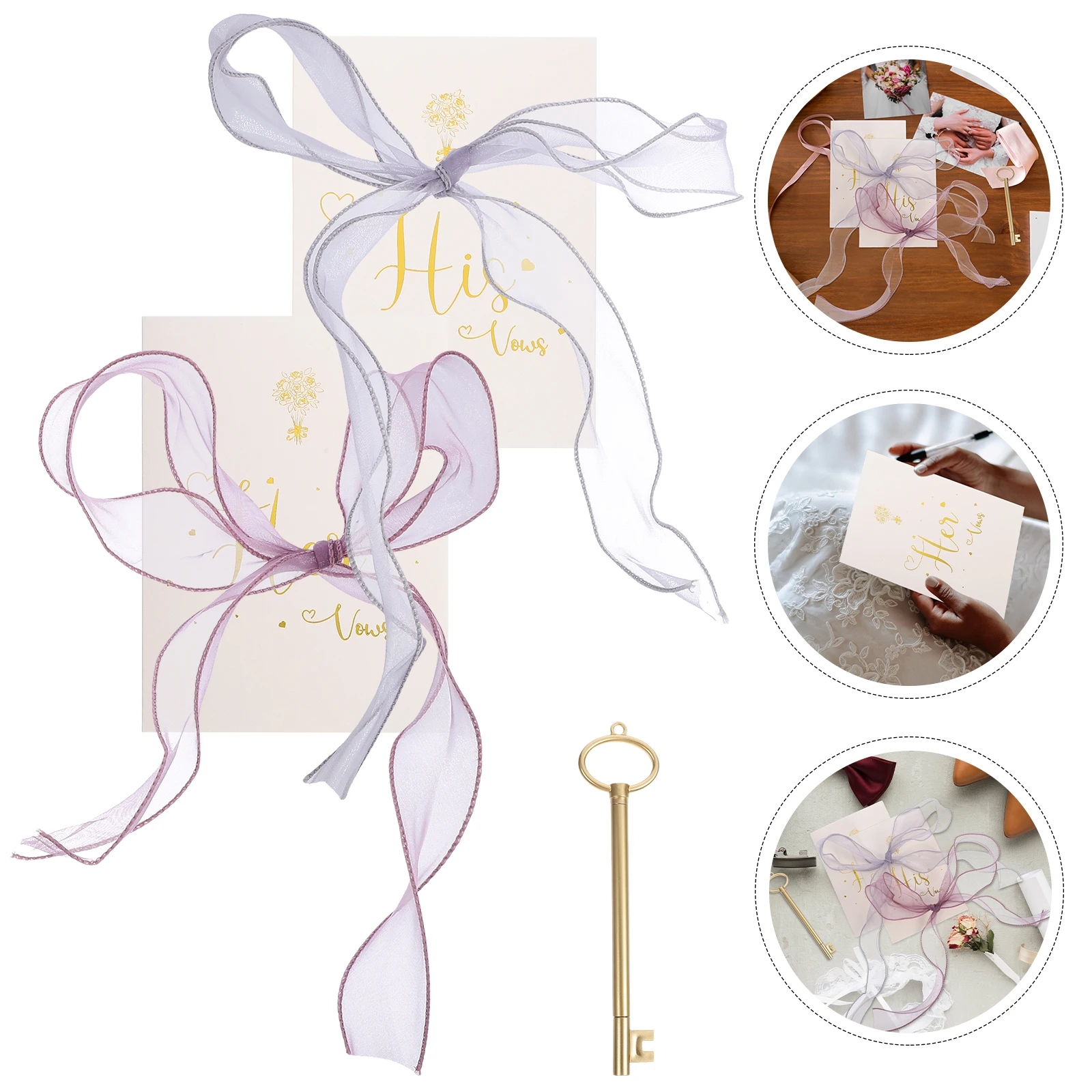 

1 set Wedding Cards Oath Books Bridegroom Bride H written Promises Fish Tail Wedding Vows Cards Design