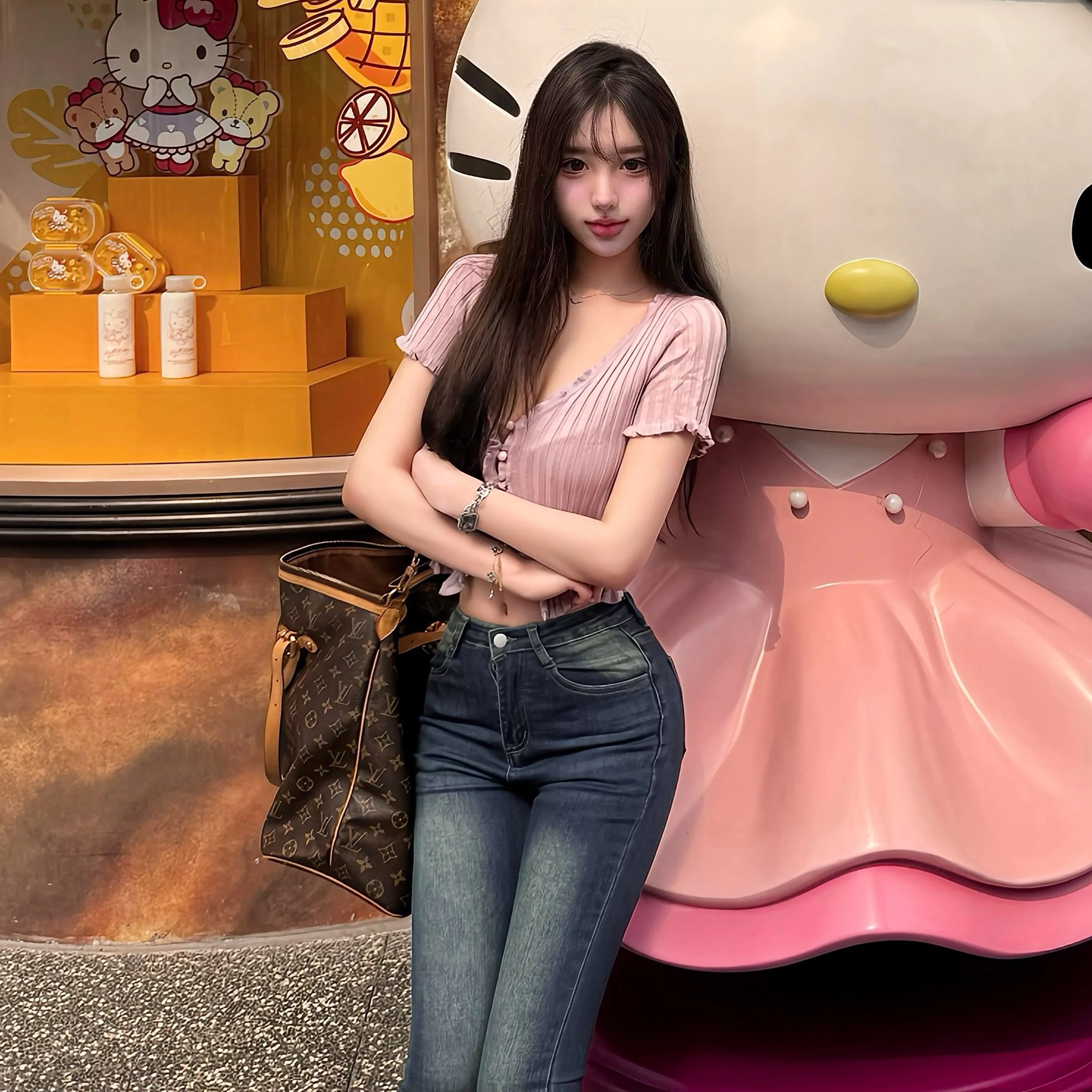 

High Waist Slim Fit Jeans Korean Sle Pencil Pants Bootcut Denim Blue Casual Zipper Closure Spring Autumn Regular Thin