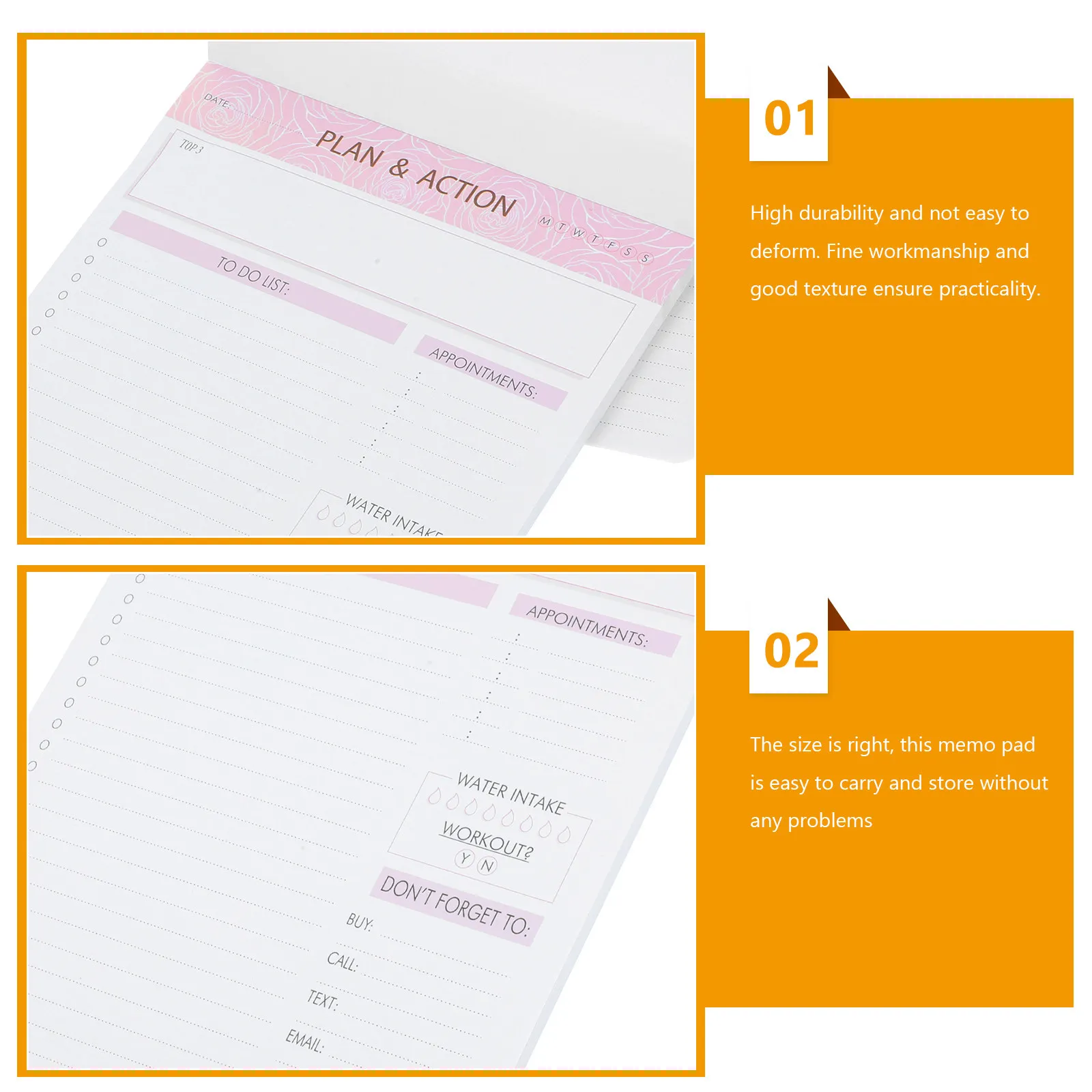 

Daily Planner Notepad 1 Book Tear-Off Memo Pad for Family Travel Work Creative Writing Portable Small Note Pads