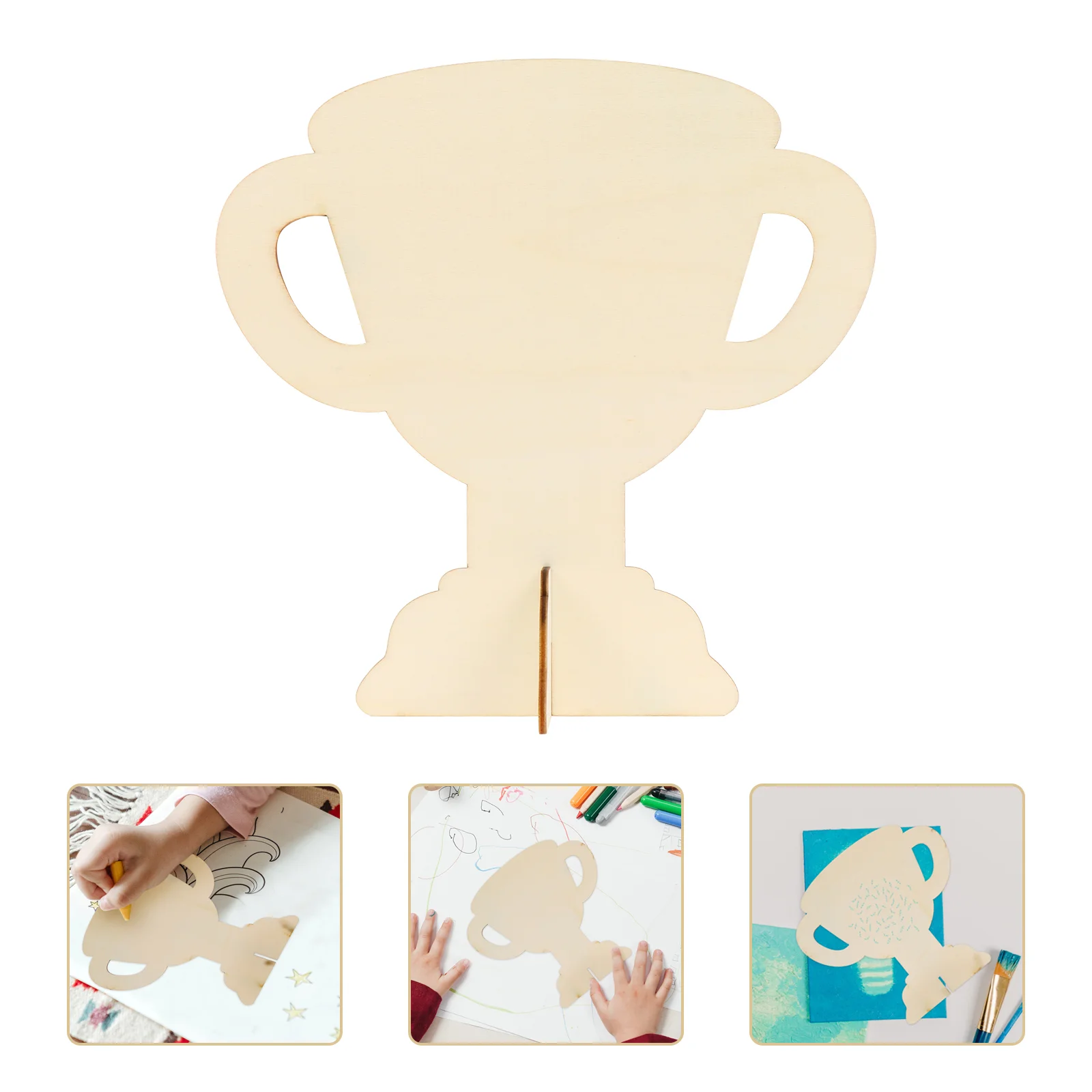 Kids Educational Toys Children Wooden White Embryo Trophy Woody Durable Handcraft