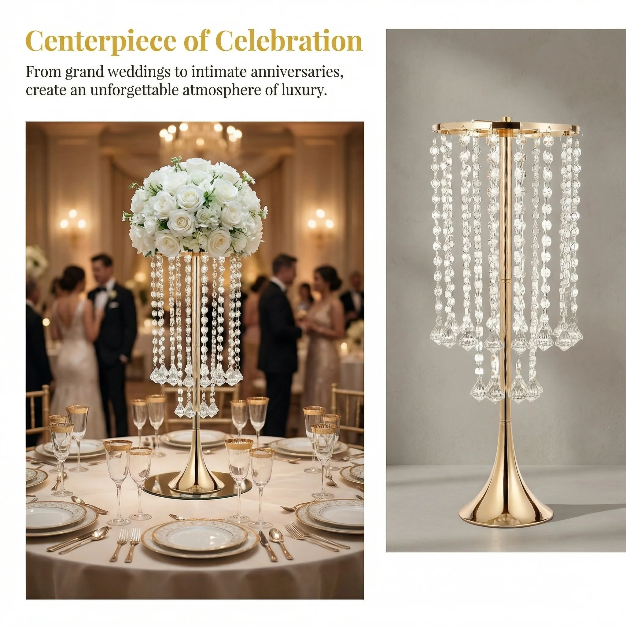 2/10pcs 럭셔리 크리스탈 플라워 스탠드 21.9 - Candle Supplies Luxury 리뷰 및 가격
