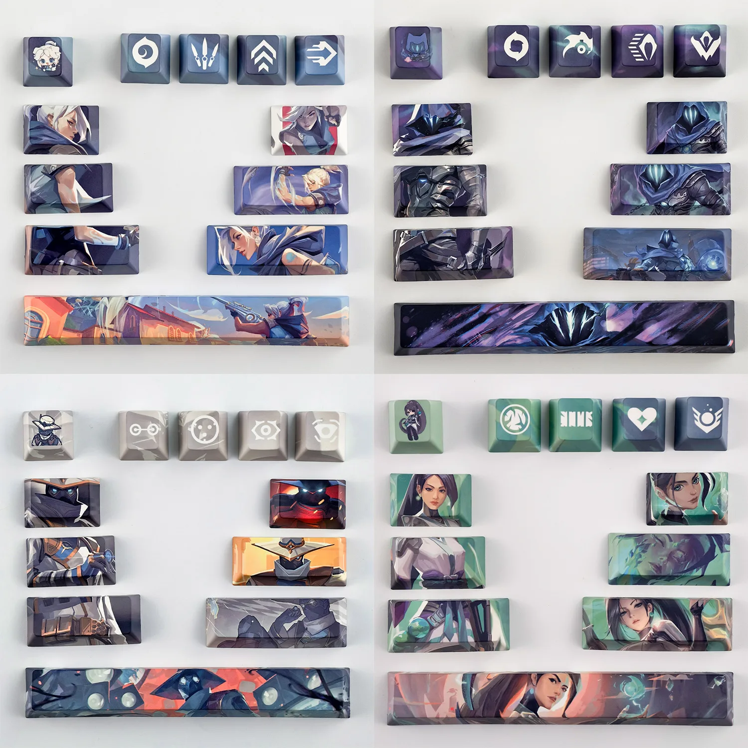 MAIMOOO Valorant Personalized Keycaps Jett Sage Omen 12Keys Cherry Profile PBT Custom Anime Game Keycap for Mechanical Keyboard