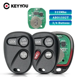 KEYYOU 3/4 pulsanti Keyless Entry chiave per auto a distanza per Chevrolet Tahoe Express Savana 315MHZ ABO1502T 16245100-29